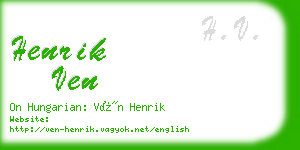 henrik ven business card